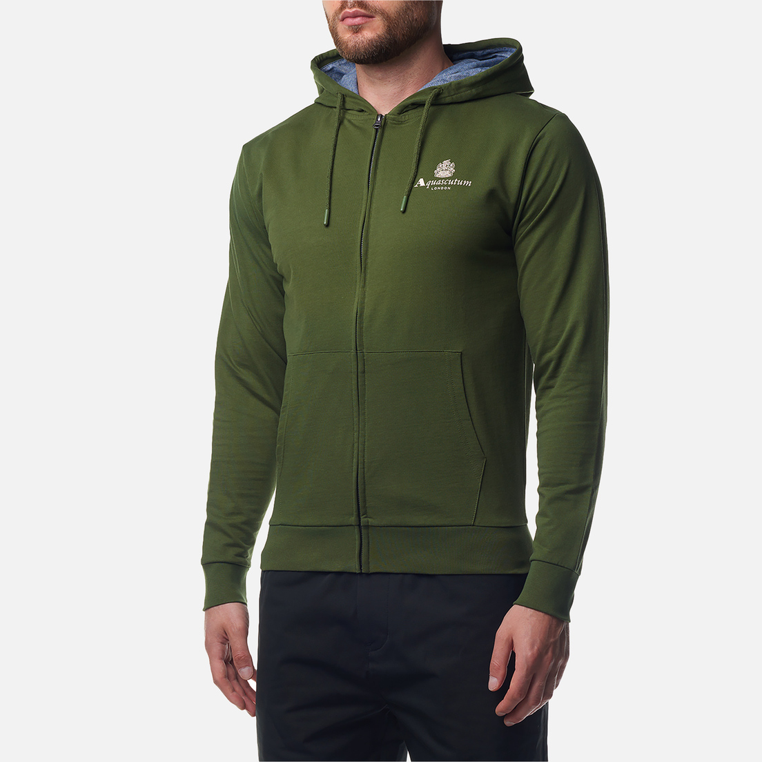 Aquascutum Мужская толстовка Active Small Logo Full Zip Hoodie