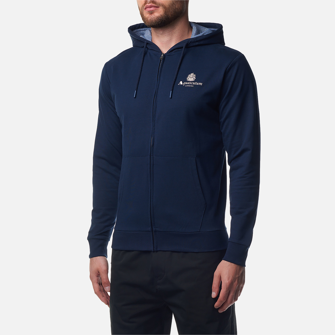 Aquascutum Мужская толстовка Active Small Logo Full Zip Hoodie