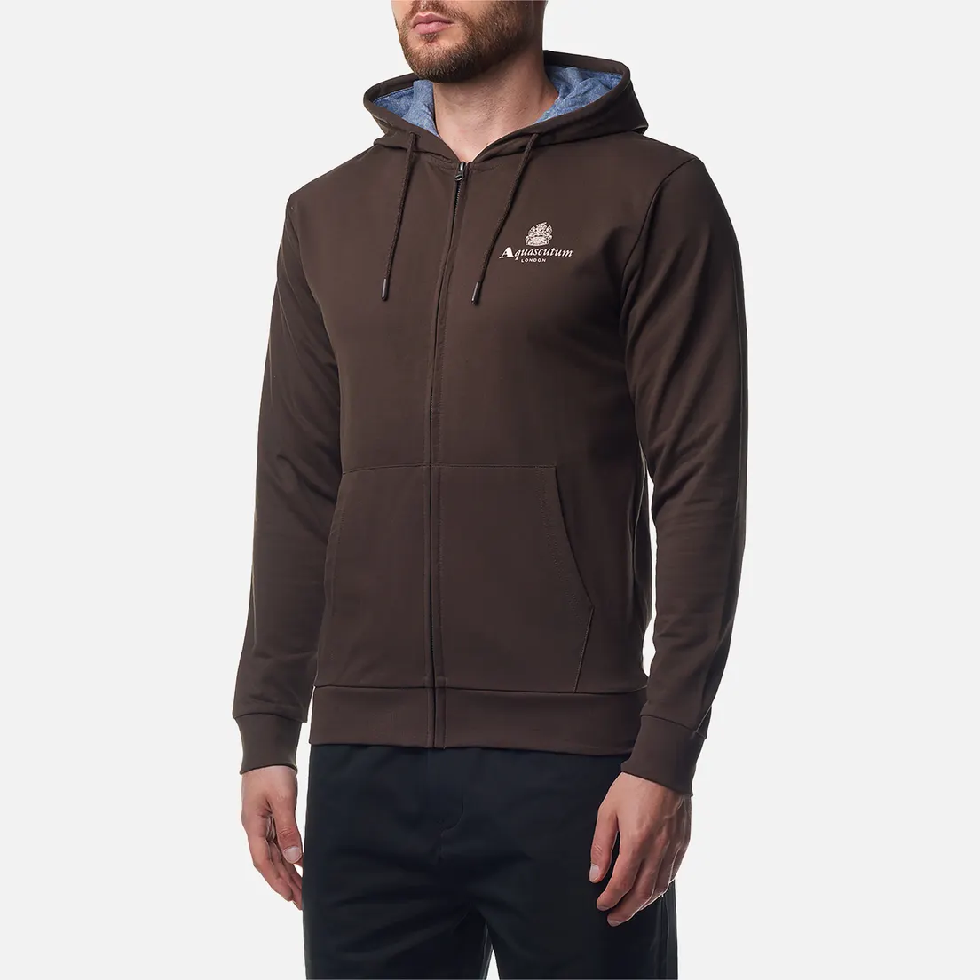 Aquascutum Мужская толстовка Active Small Logo Full Zip Hoodie