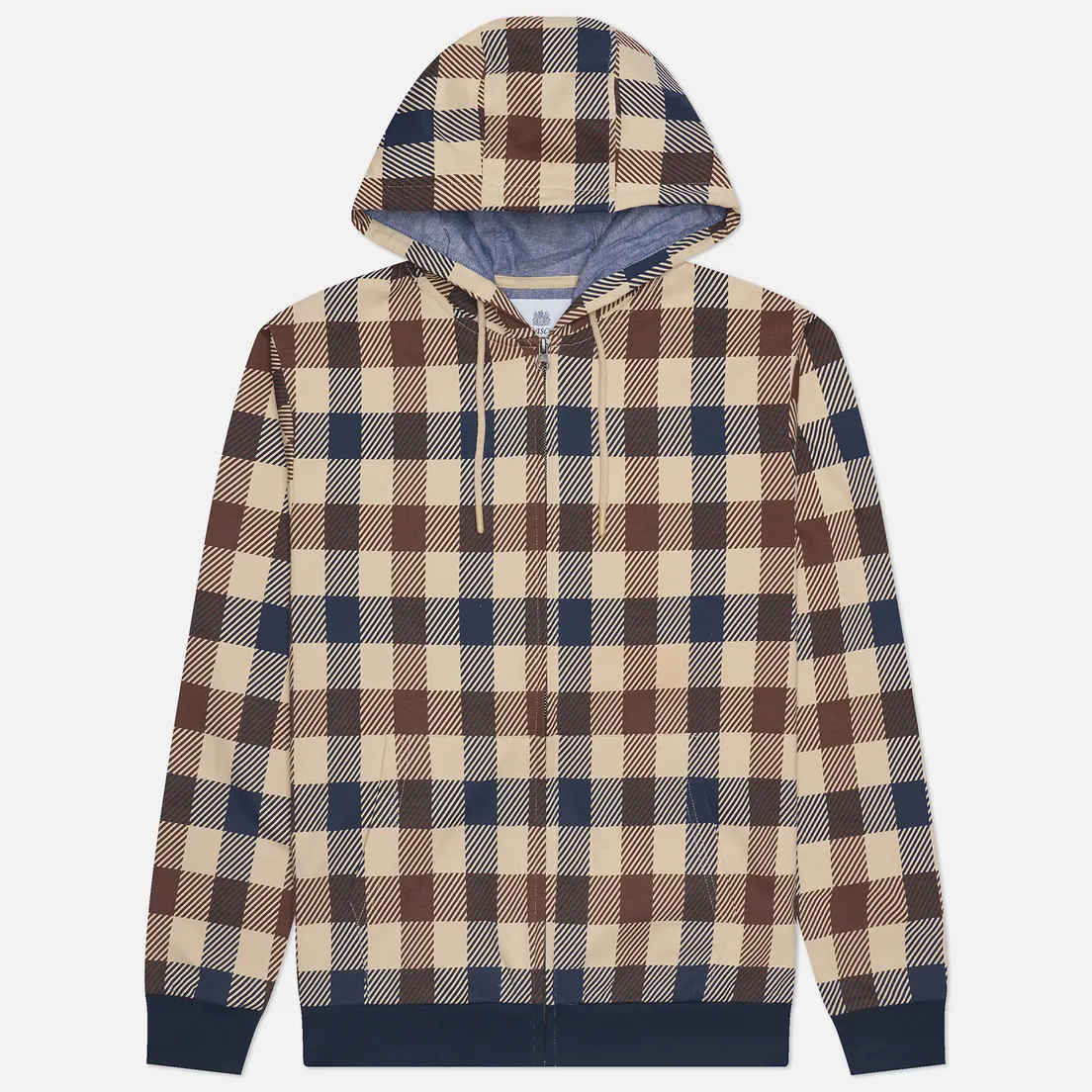 Aquascutum Мужская толстовка Active Macro Check Full Zip Hoodie