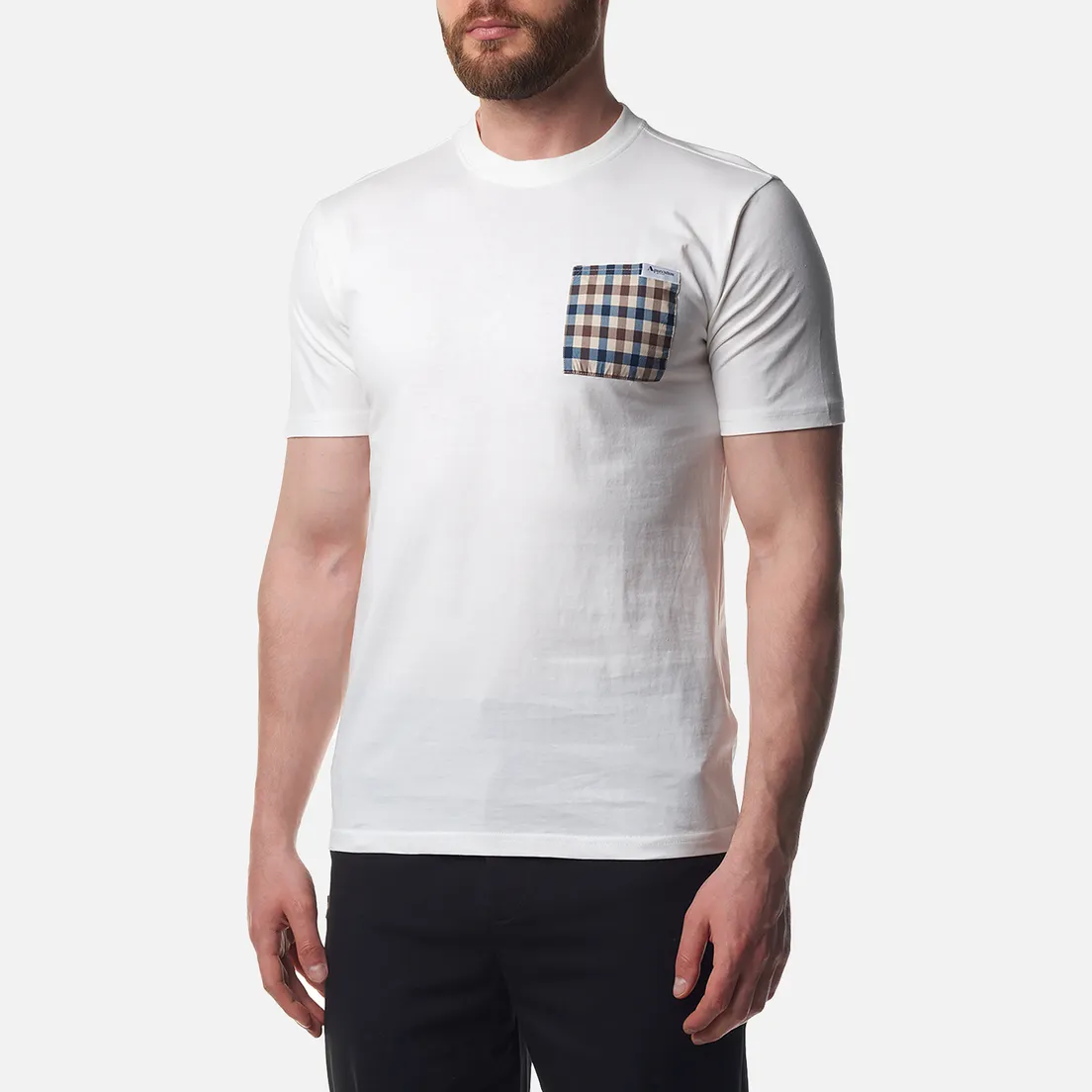 Aquascutum Мужская футболка Active Club Check Pocket