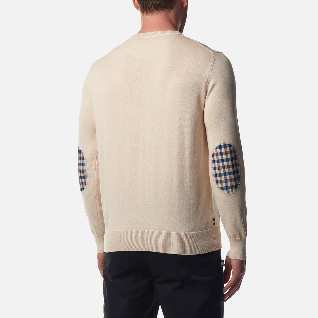 Aquascutum Мужской свитер Active Check Sleeves Patch