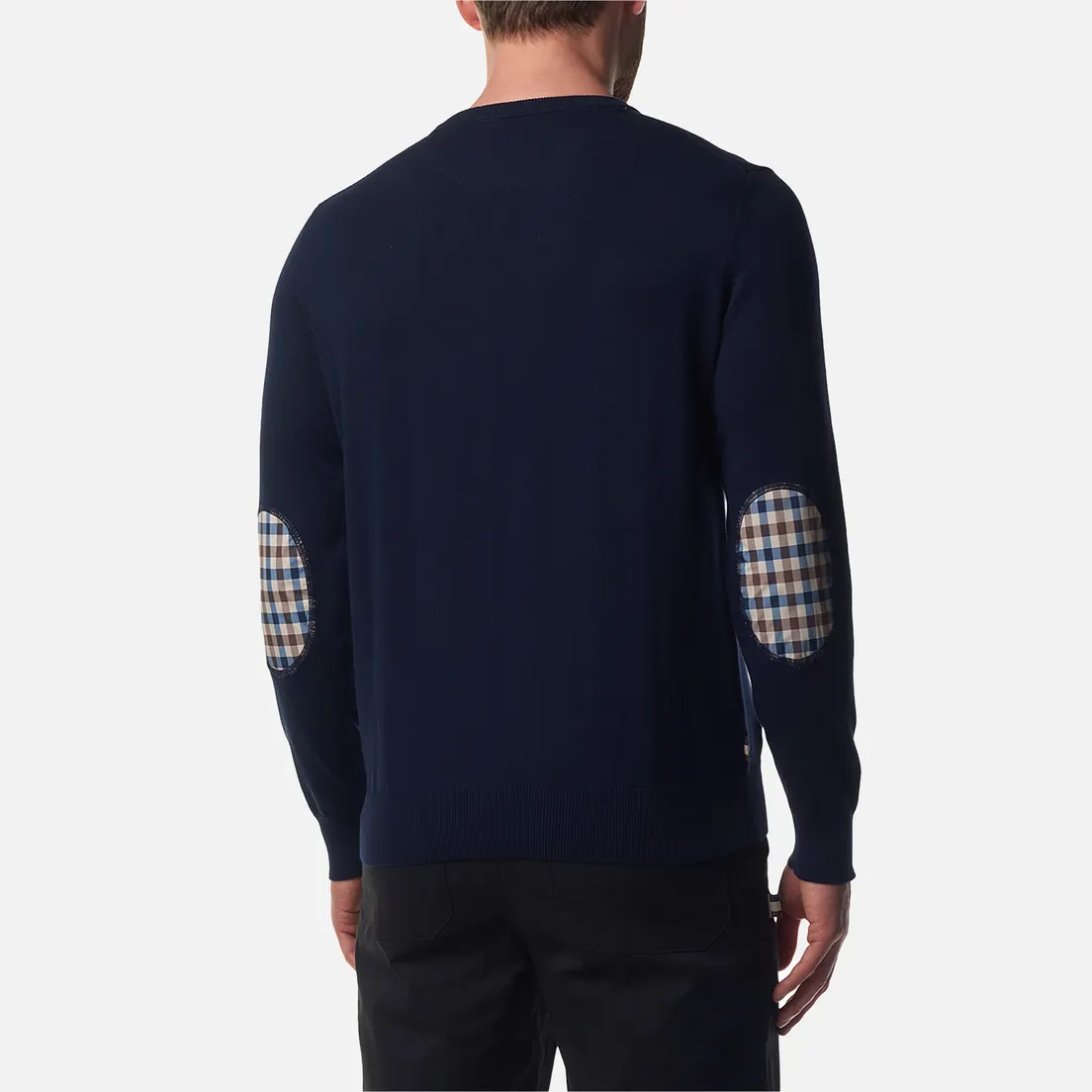 Aquascutum Мужской свитер Active Check Sleeves Patch