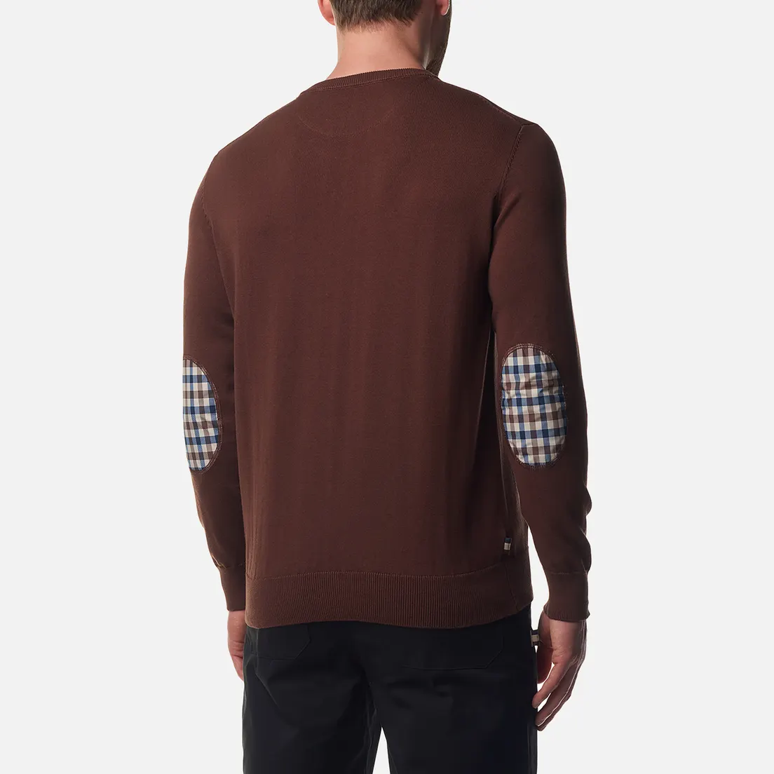 Aquascutum Мужской свитер Active Check Sleeves Patch