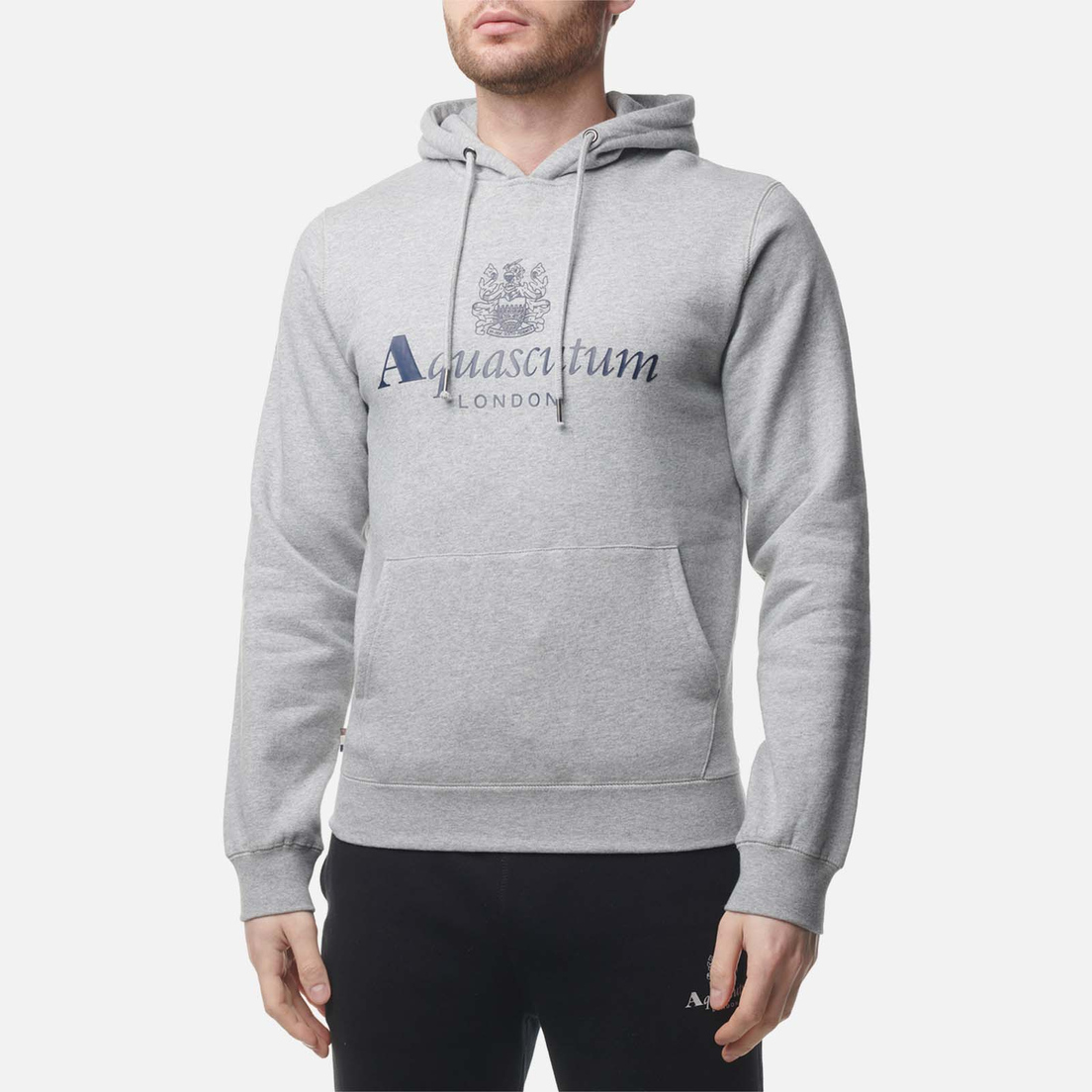 Aquascutum Мужская толстовка Active Big Logo Hoodie Fleece
