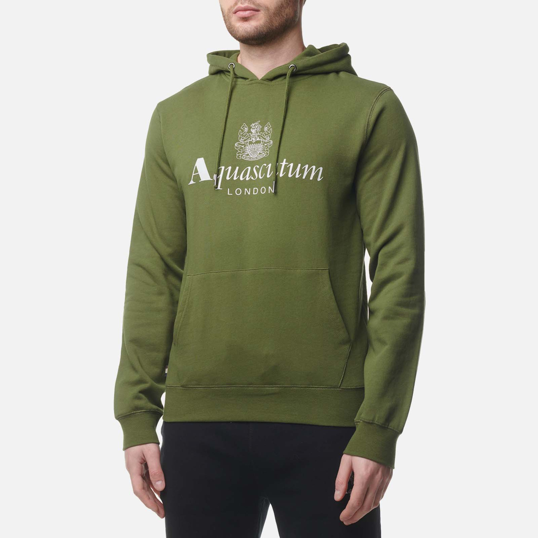 Aquascutum Мужская толстовка Active Big Logo Hoodie Fleece