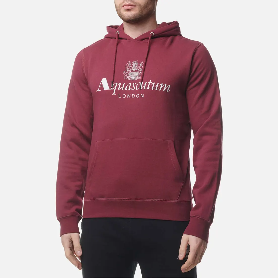 Aquascutum Мужская толстовка Active Big Logo Hoodie Fleece