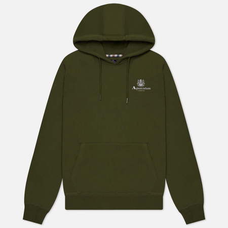 фото Мужская толстовка aquascutum active small logo hoodie fleece, цвет зелёный, размер s