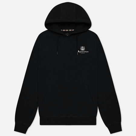 фото Мужская толстовка aquascutum active small logo hoodie fleece, цвет чёрный, размер s