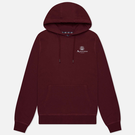 фото Мужская толстовка aquascutum active small logo hoodie fleece, цвет бордовый, размер s