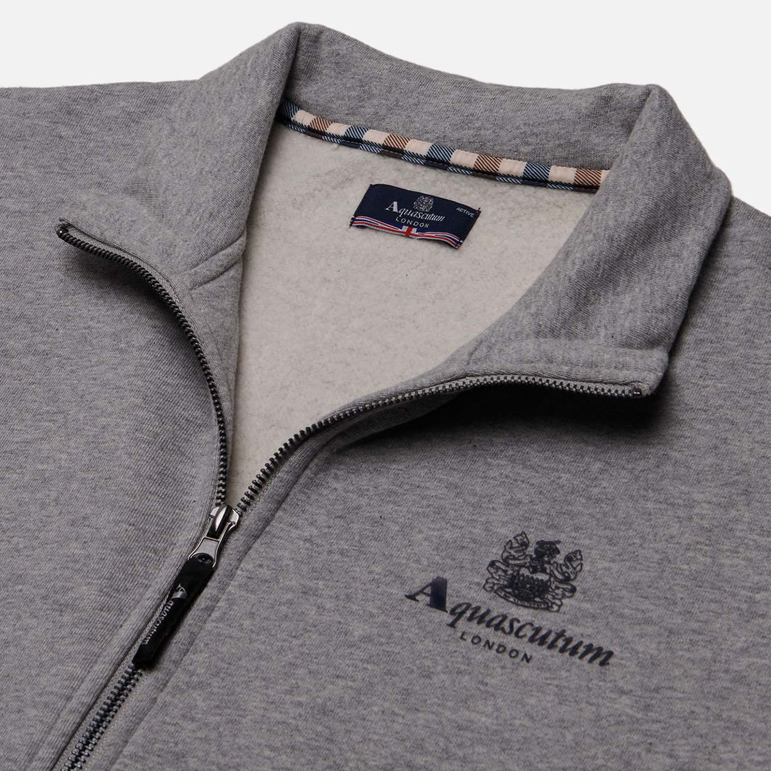 Aquascutum Мужская толстовка Active Small Logo Full Zip Mock Neck Fleece