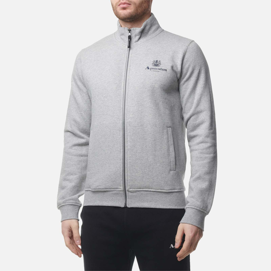 Aquascutum Мужская толстовка Active Small Logo Full Zip Mock Neck Fleece