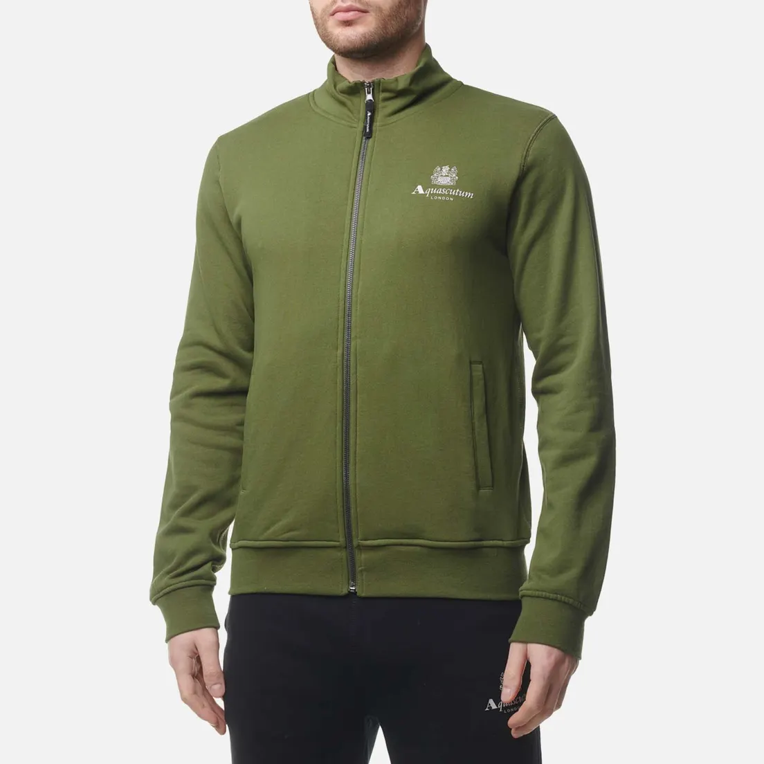 Aquascutum Мужская толстовка Active Small Logo Full Zip Mock Neck Fleece