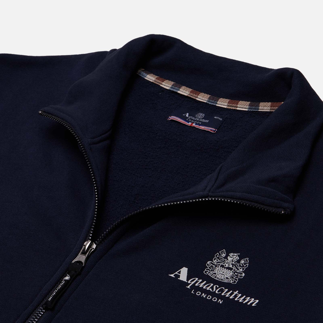 Aquascutum Мужская толстовка Active Small Logo Full Zip Mock Neck Fleece