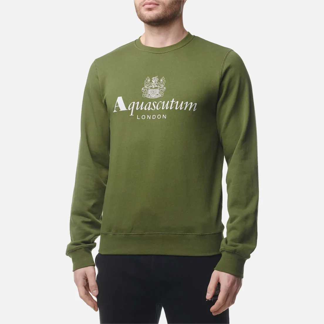 Aquascutum Мужская толстовка Active Big Logo Crew Neck Fleece