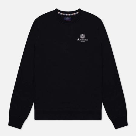 фото Мужская толстовка aquascutum active small logo crew neck fleece, цвет чёрный, размер s