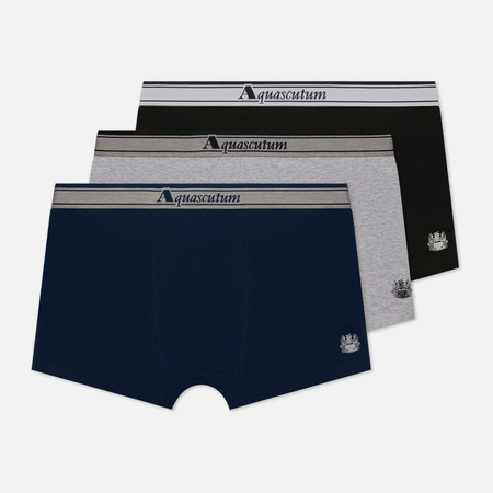 фото Комплект мужских трусов aquascutum boxer 3-pack, цвет комбинированный, размер s