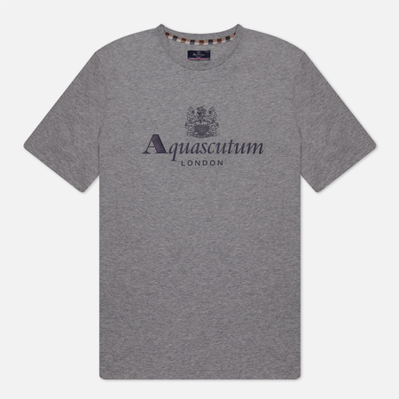 фото Мужская футболка aquascutum active big logo, цвет серый, размер s