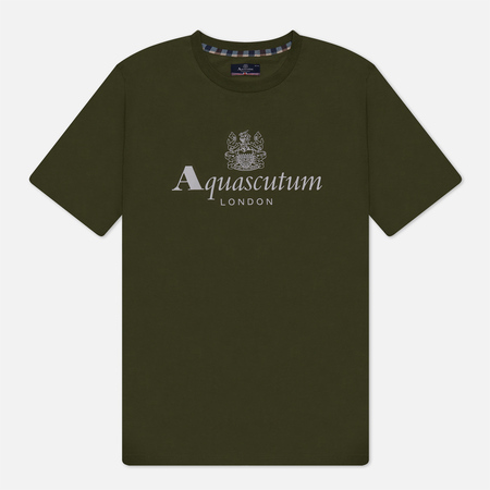 фото Мужская футболка aquascutum active big logo, цвет зелёный, размер s