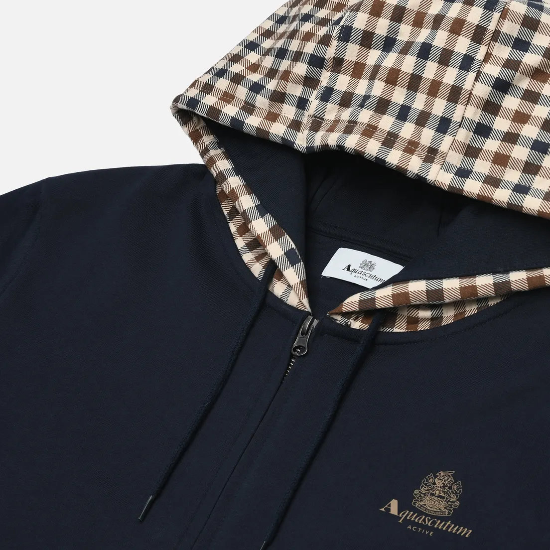 Aquascutum Мужская толстовка Full Zip Club Check Hoodie