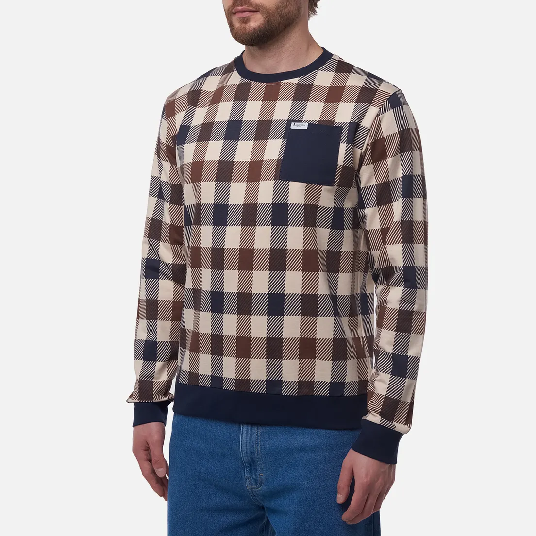 Aquascutum Мужская толстовка Macro Iconic Pocket Crewneck