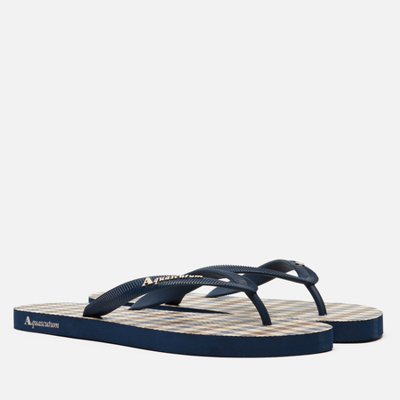 Мужские сланцы Aquascutum Beach Check Flip-Flop, цвет синий, размер 41 EU