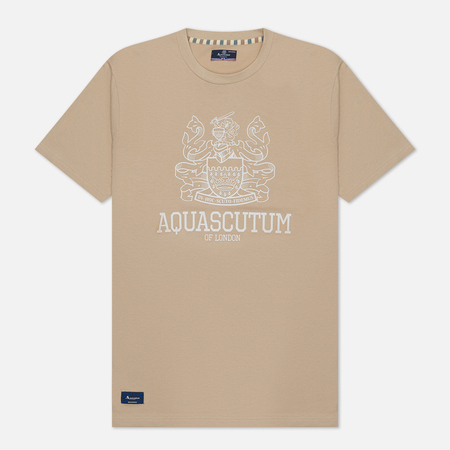 Мужская футболка Aquascutum Beach Basic Logo, цвет бежевый, размер L