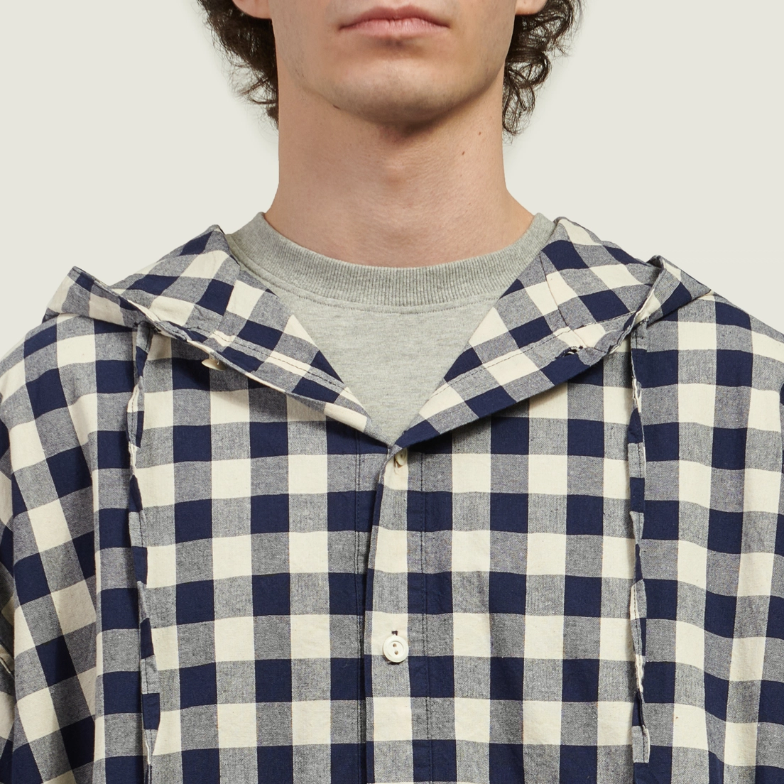 Anglan Мужская рубашка Huge Check Hoodie