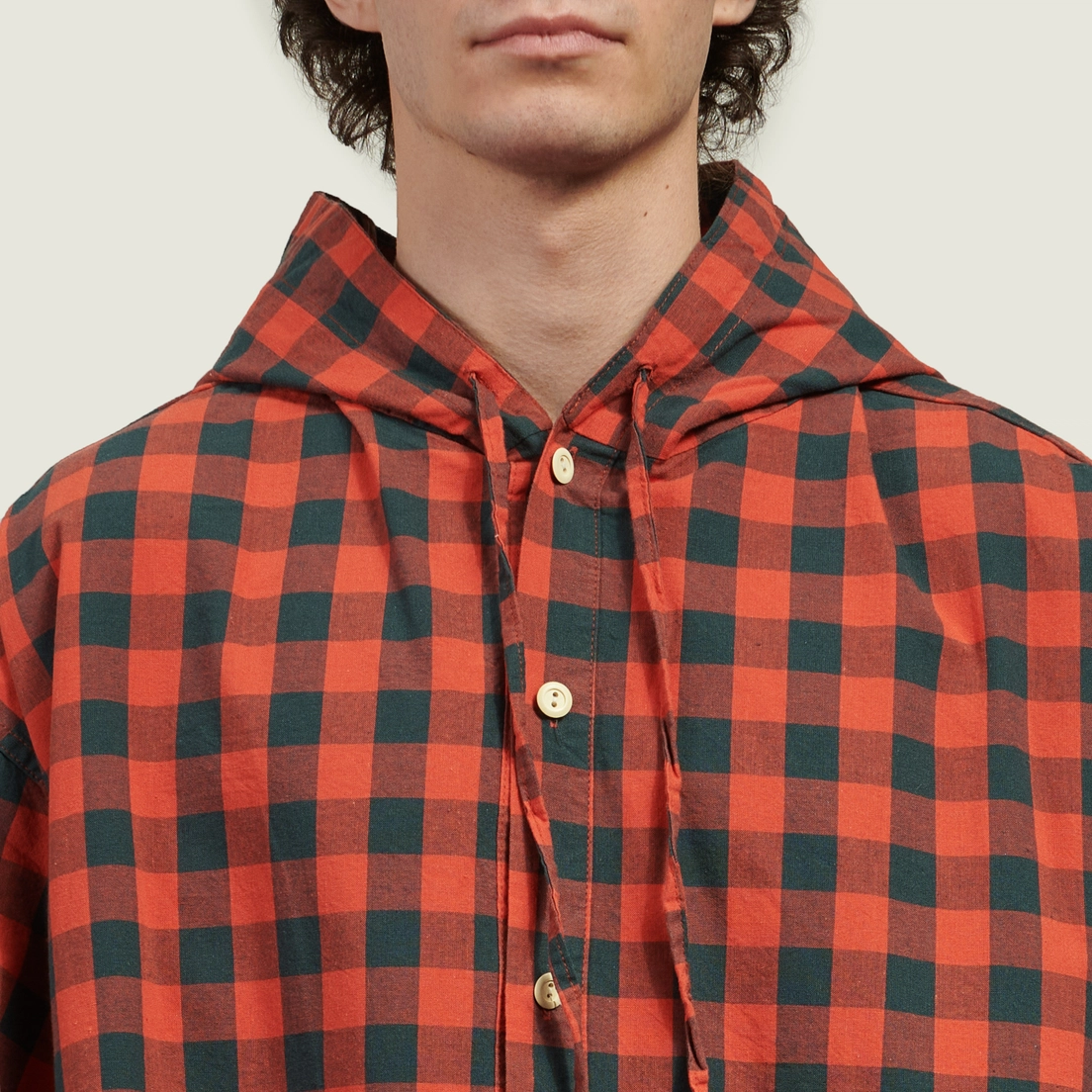 Anglan Мужская рубашка Huge Check Hoodie