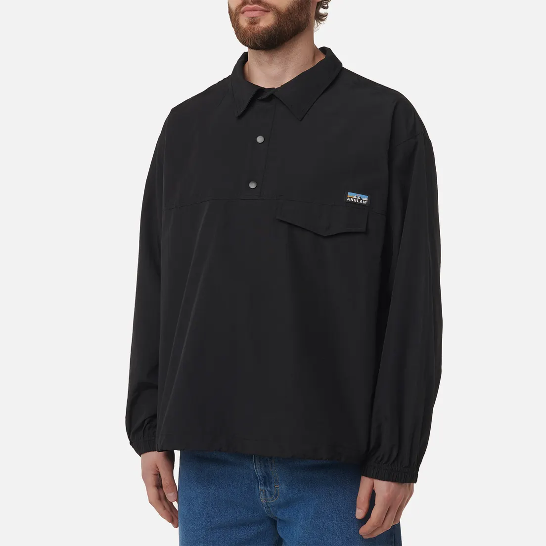 Anglan Мужская толстовка Perky Button Collar Pullover