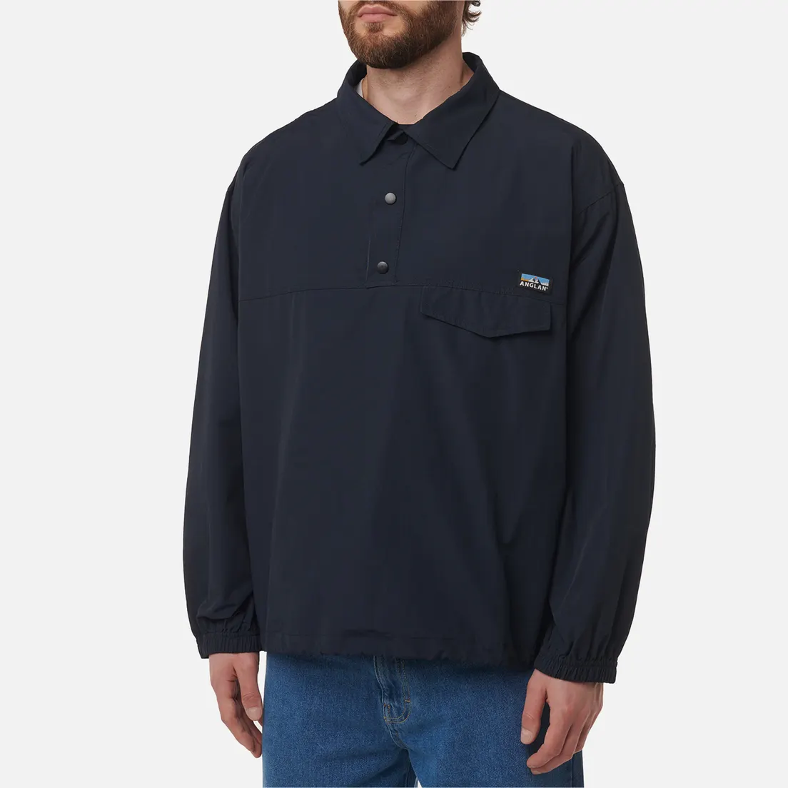 Anglan Мужская толстовка Perky Button Collar Pullover
