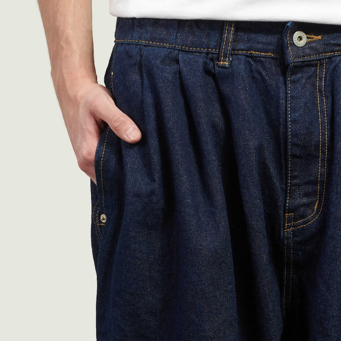 Anglan Мужские джинсы Rigid Indigo Denim Balloon