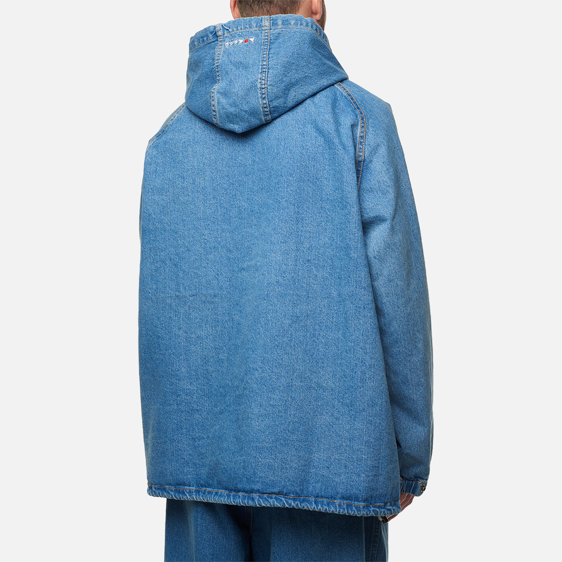 Anglan Мужская джинсовая куртка Stone Denim Puckering Hoodie