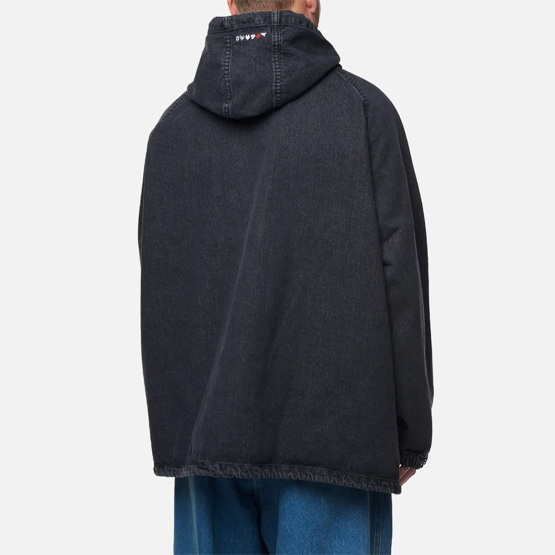 Anglan Мужская джинсовая куртка Stone Denim Puckering Hoodie