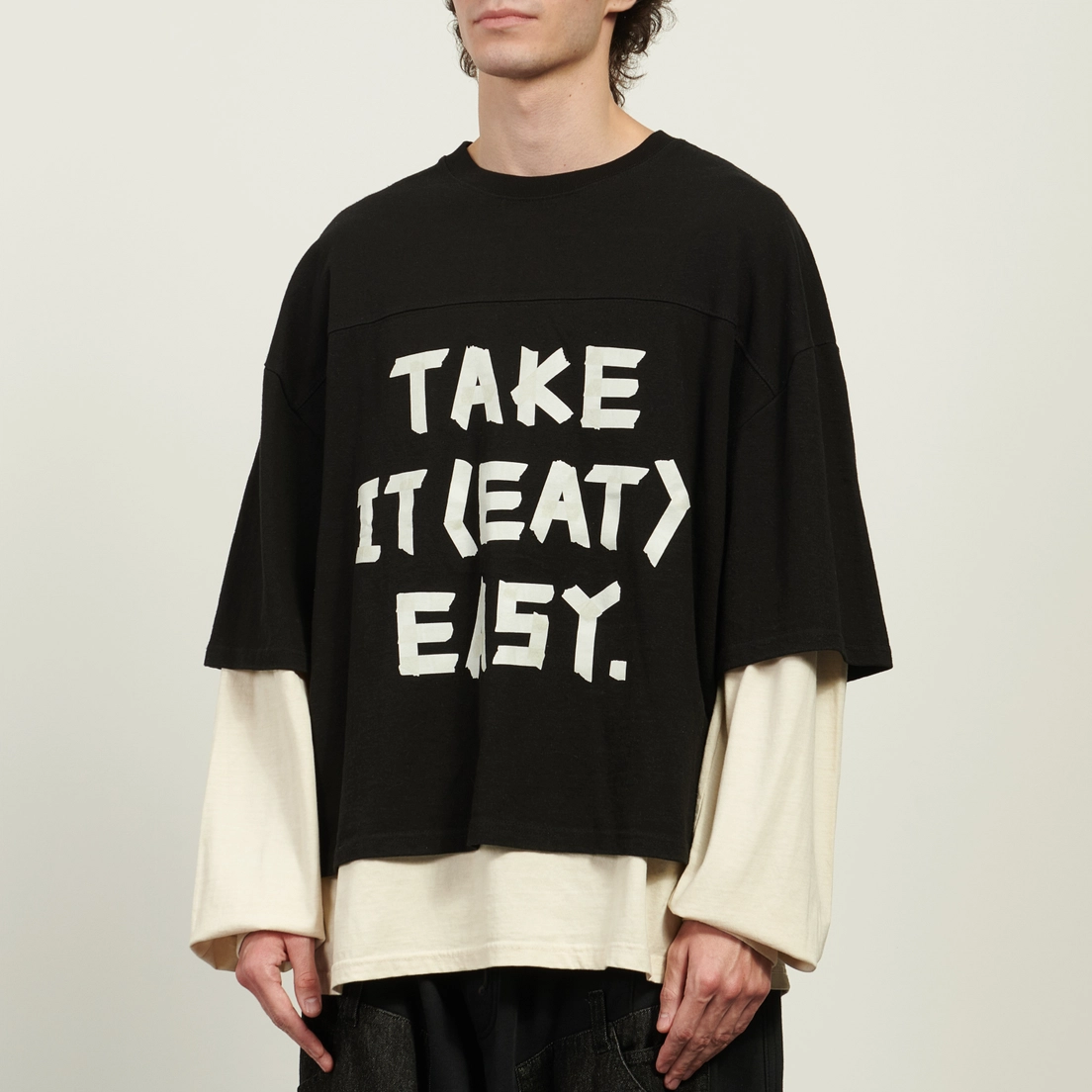 Anglan Мужской лонгслив Slogan Layered