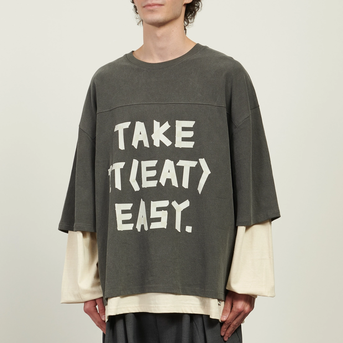 Anglan Мужской лонгслив Slogan Layered