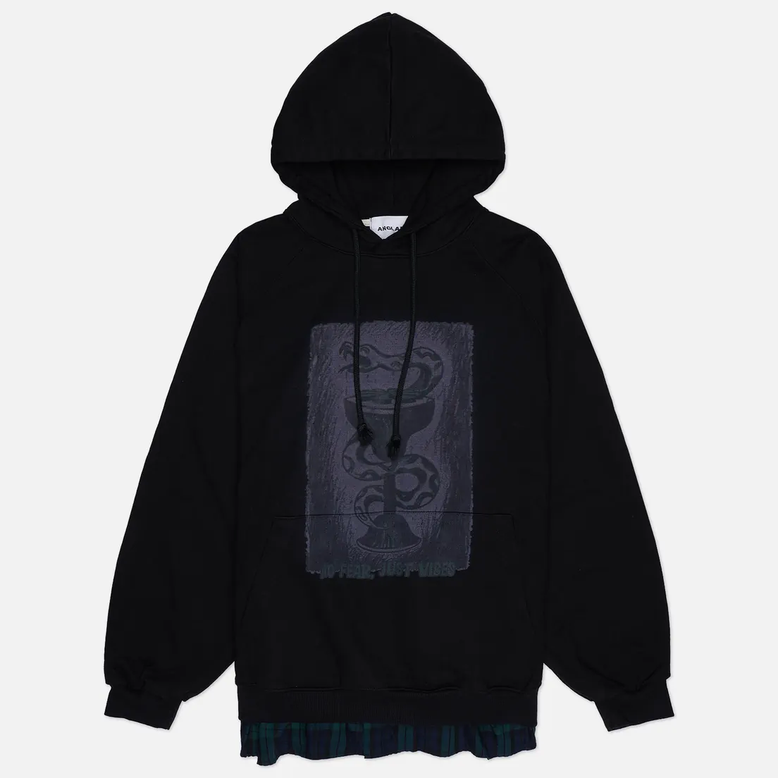 Anglan Мужская толстовка Snake Print Shirt Layered Hoodie