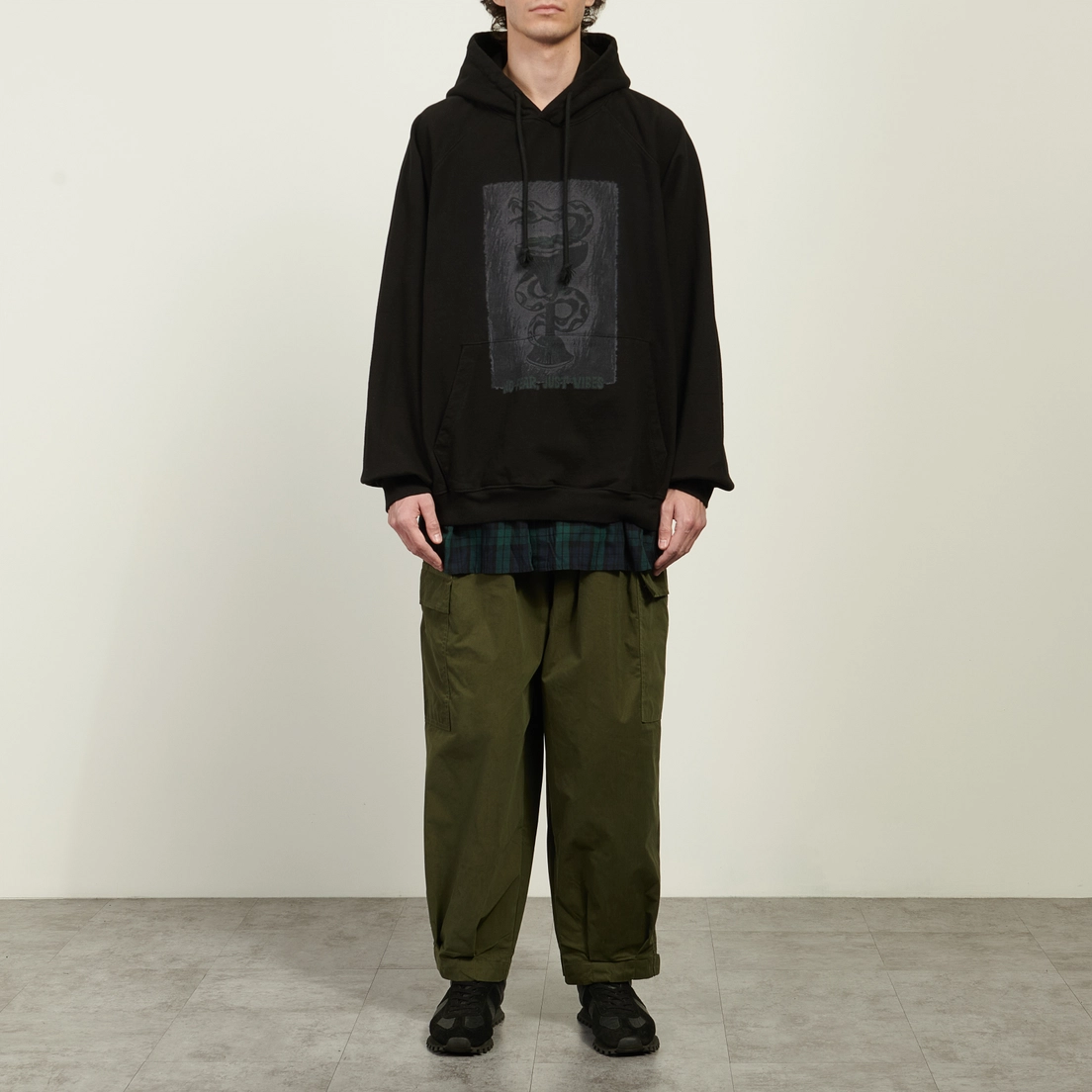 Anglan Мужская толстовка Snake Print Shirt Layered Hoodie