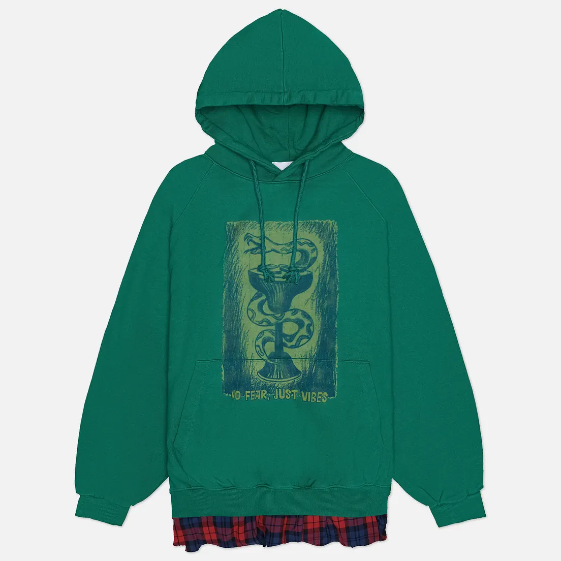 Anglan Мужская толстовка Snake Print Shirt Layered Hoodie