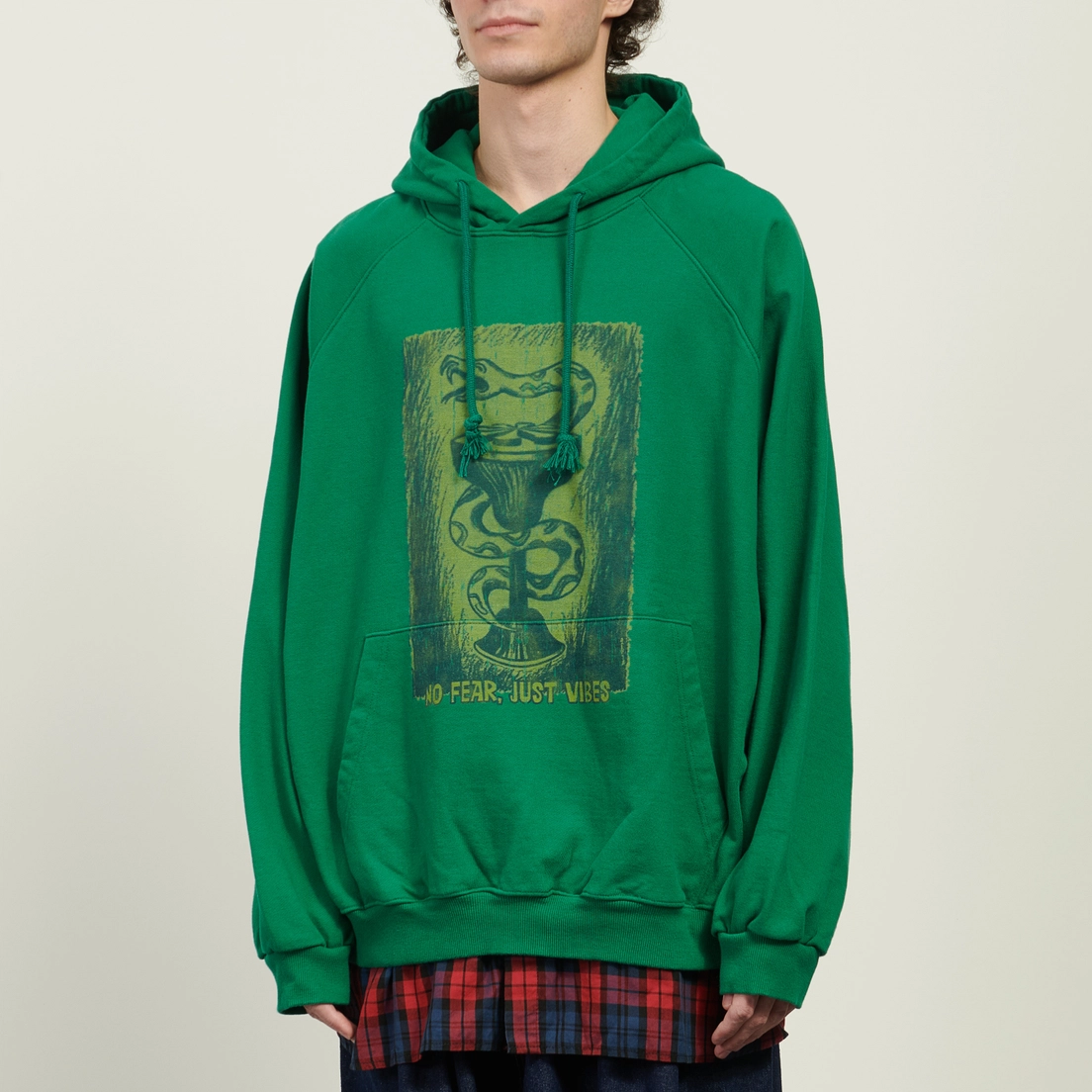 Anglan Мужская толстовка Snake Print Shirt Layered Hoodie