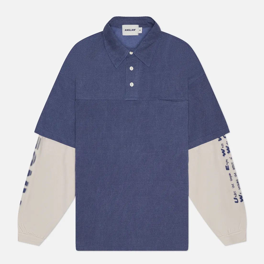 Anglan Мужской лонгслив Typo Print Layered Rugby