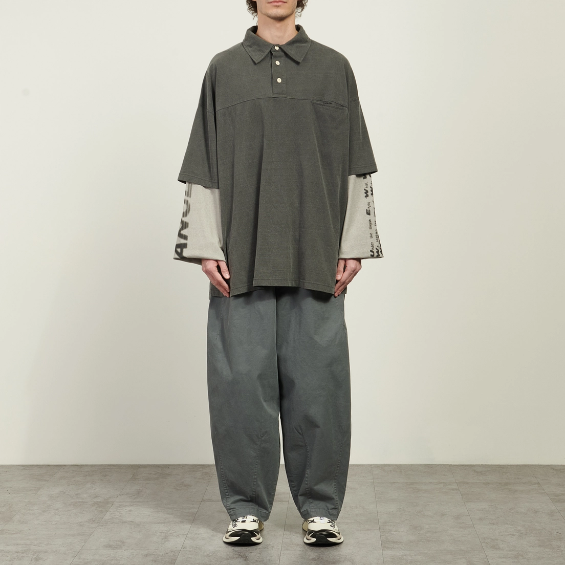 Anglan Мужской лонгслив Typo Print Layered Rugby