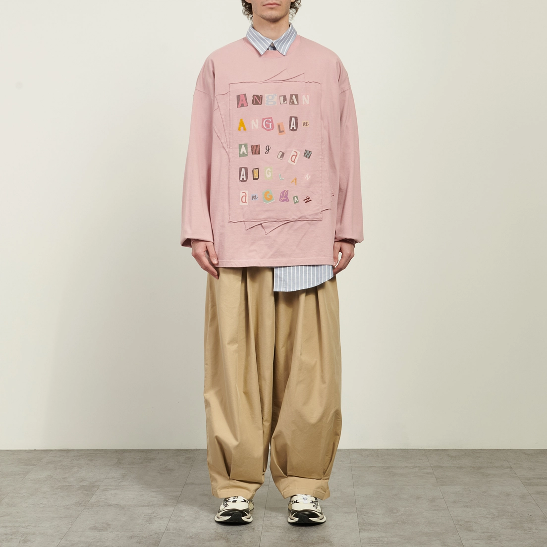 Anglan Мужские брюки Unbalance Long Tuck Balloon