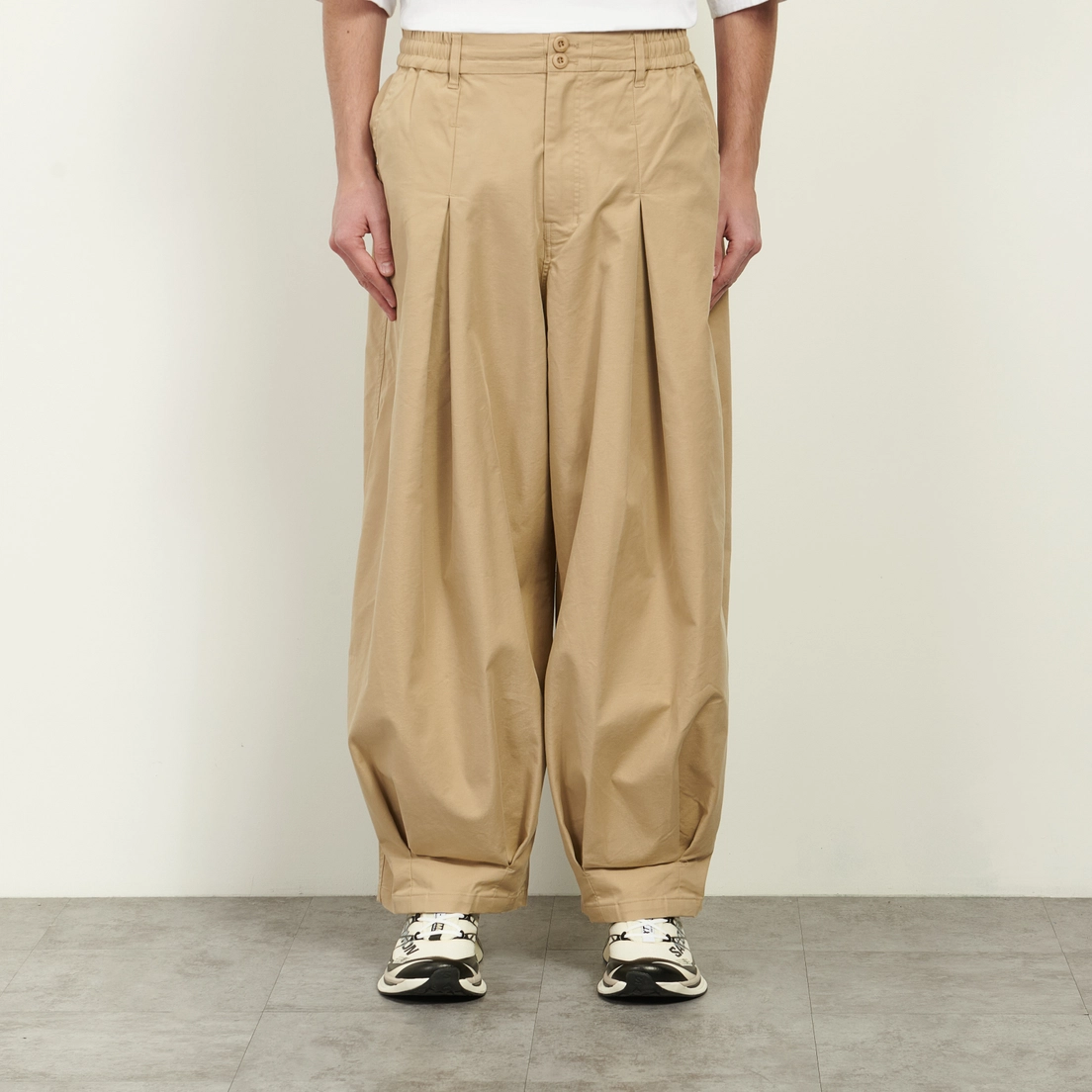 Anglan Мужские брюки Unbalance Long Tuck Balloon