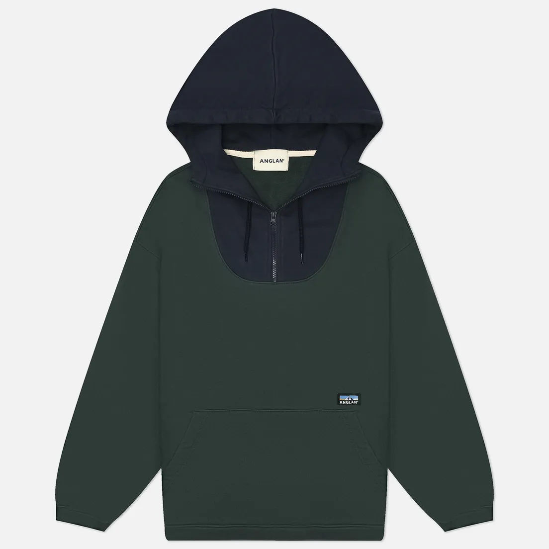 Anglan Мужская толстовка Wrap Half Zip Hoodie