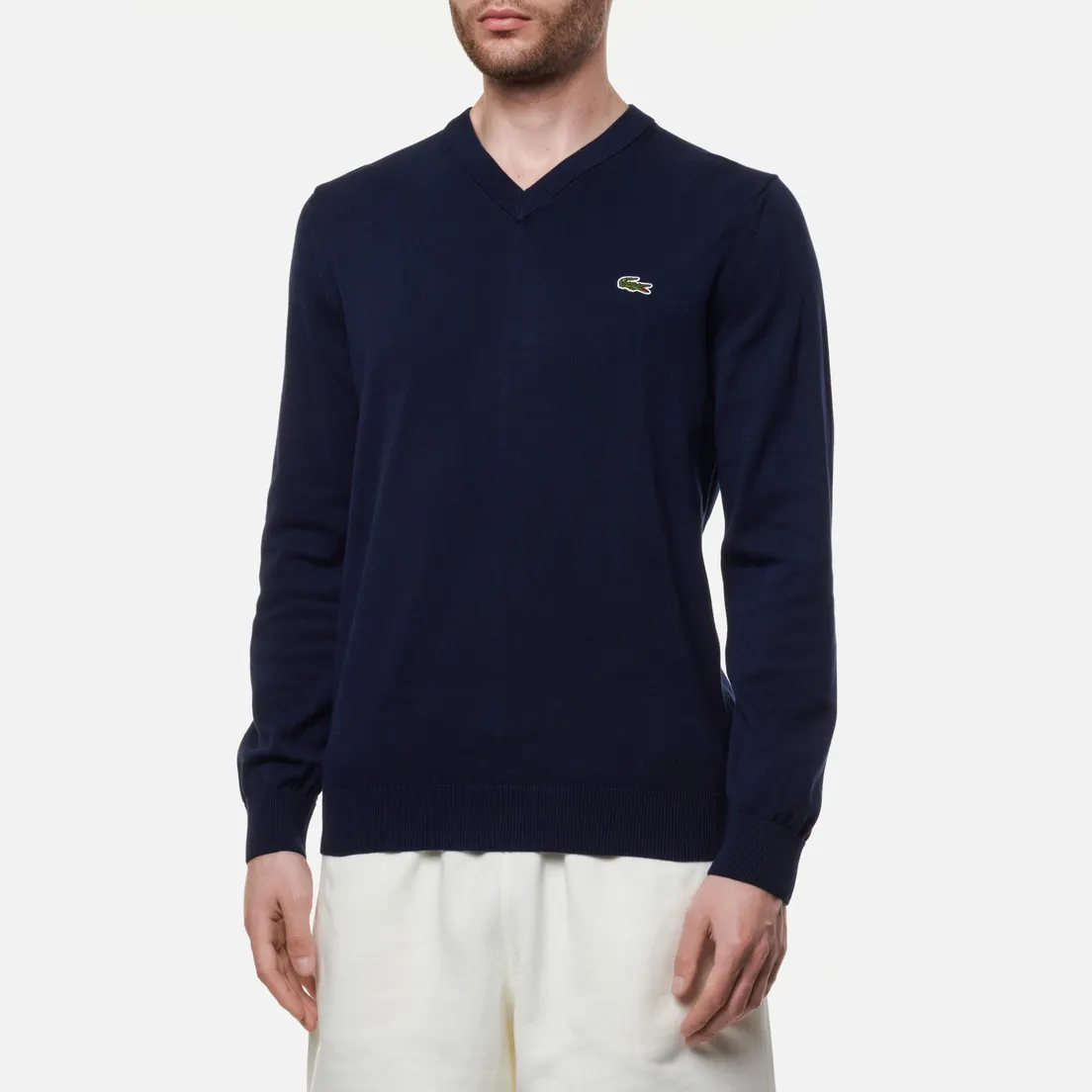 Lacoste Мужской свитер Embroidered Croc Logo Organic Cotton