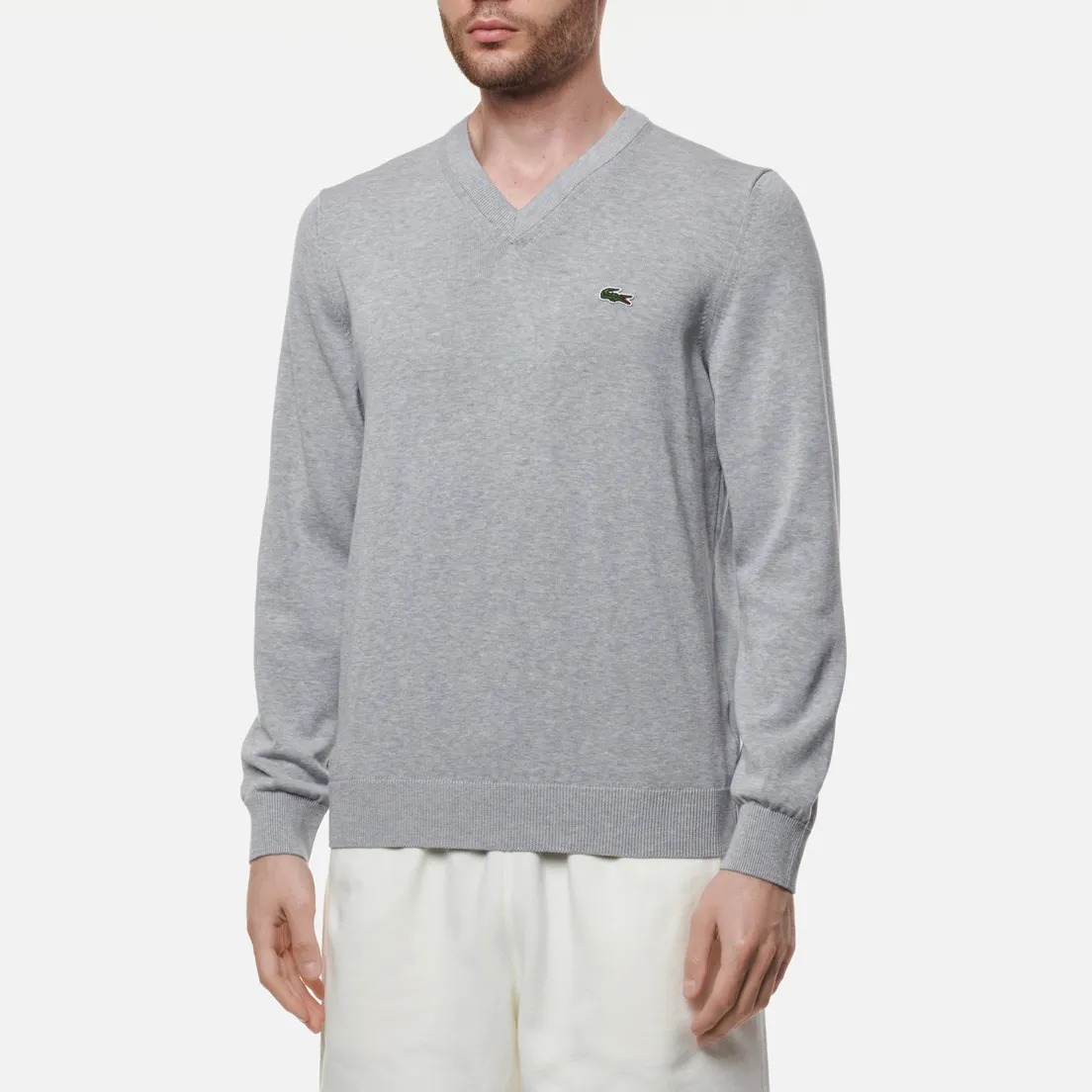 Lacoste Мужской свитер Embroidered Croc Logo Organic Cotton