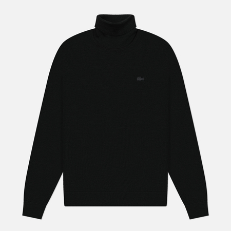 Мужской свитер Lacoste Merino Wool Neck, цвет чёрный, размер M