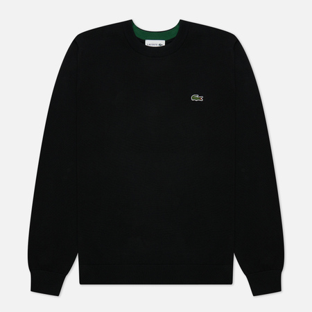 Мужской свитер Lacoste Crew Neck Organic Cotton, цвет чёрный, размер XL