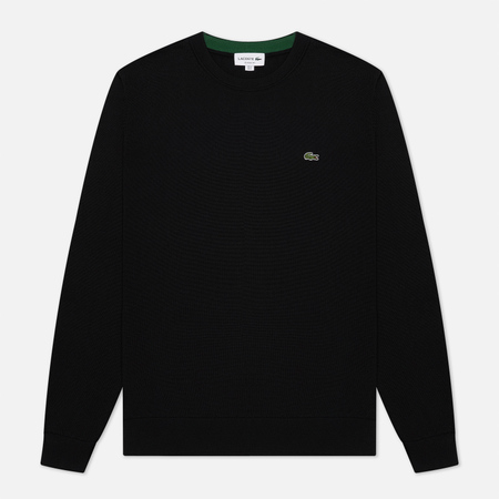 Мужской свитер Lacoste Classic Fit Embroidered Crocodile, цвет чёрный, размер XXL